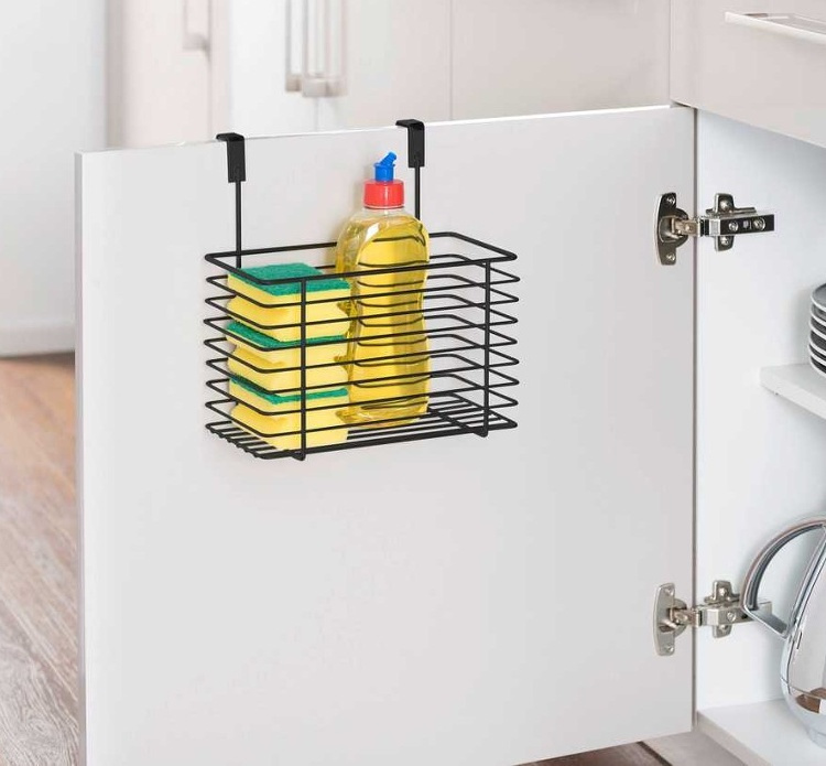 Basket in metal for cabinet door, LARGE EINHÄNGEKORB, 24 x 15 x H24,5 cm, Black in the group Storage / Kitchen storage / Kitchen cabinet organizers at SmartaSaker.se (41467)