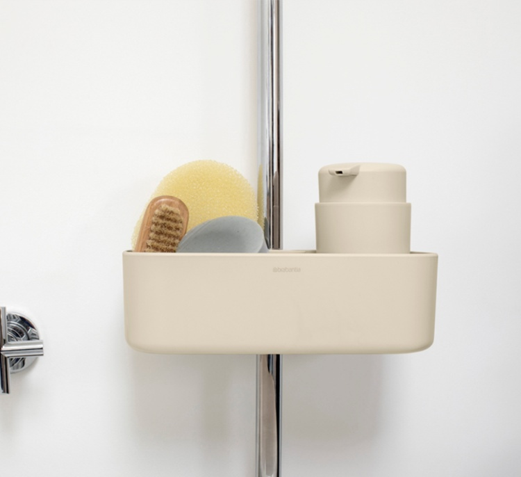 Shower Caddy, RENEW, 24,4 x 13,3 x H 7,5 cm , Brabantia, Soft Beige in the group Storage / Bathroom storage / Bath and shower caddies at SmartaSaker.se (41472)