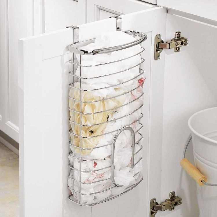 Basket for cabinet door for plastic bags, AXIS, 20,6 x 10 x H 37,6 cm, Silver in the group Storage / Kitchen storage / Kitchen cabinet organizers / Under sink storage at SmartaSaker.se (41474)