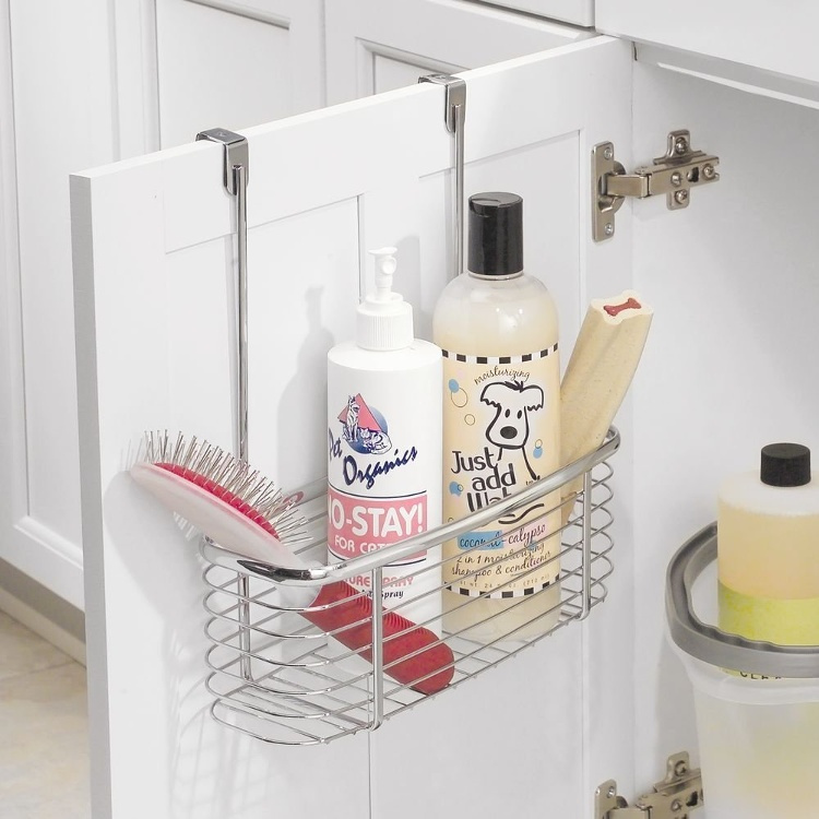 Basket for cabinet door, Low, AXIS, 28 x 13,5 x H30,5 cm, Silver in the group Storage / Kitchen storage / Kitchen cabinet organizers / Under sink storage at SmartaSaker.se (41477)