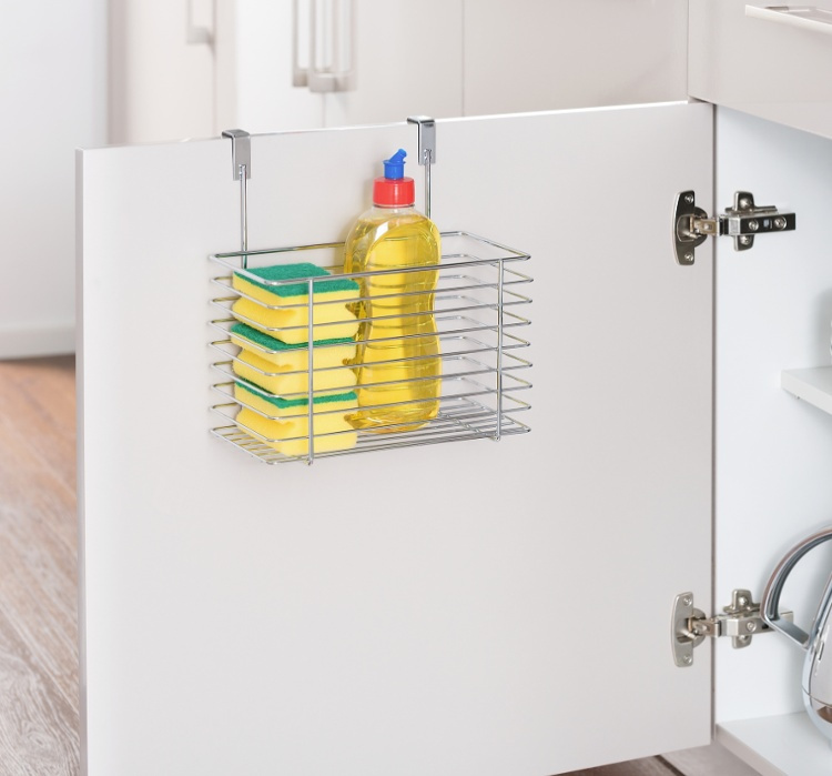 Basket in metal for cabinet door, LARGE EINHÄNGEKORB, 24 x 15 x H24,5cm, Silver in the group Storage / Kitchen storage / Kitchen cabinet organizers at SmartaSaker.se (41481)