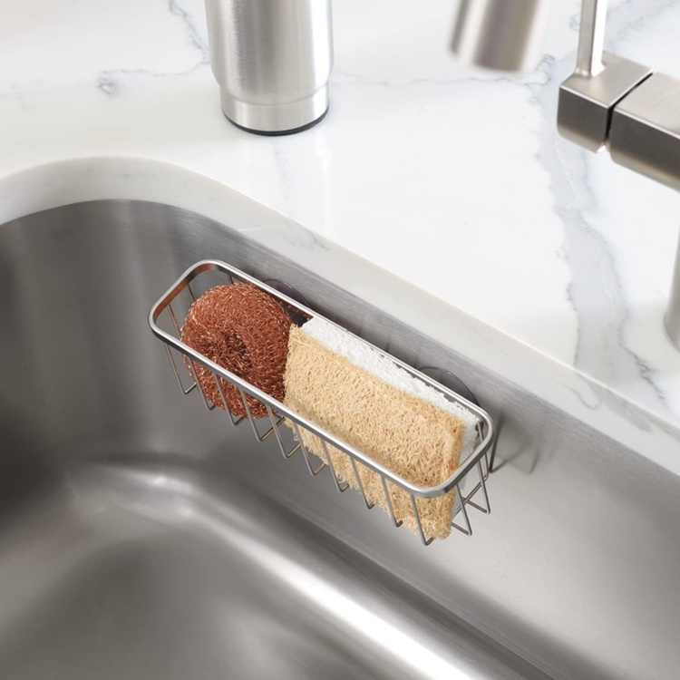 Suction kitchen sink basket, LARGE SINK CENTER, Silver in the group Storage / Kitchen storage / Dish racks and sink accessories at SmartaSaker.se (41493)
