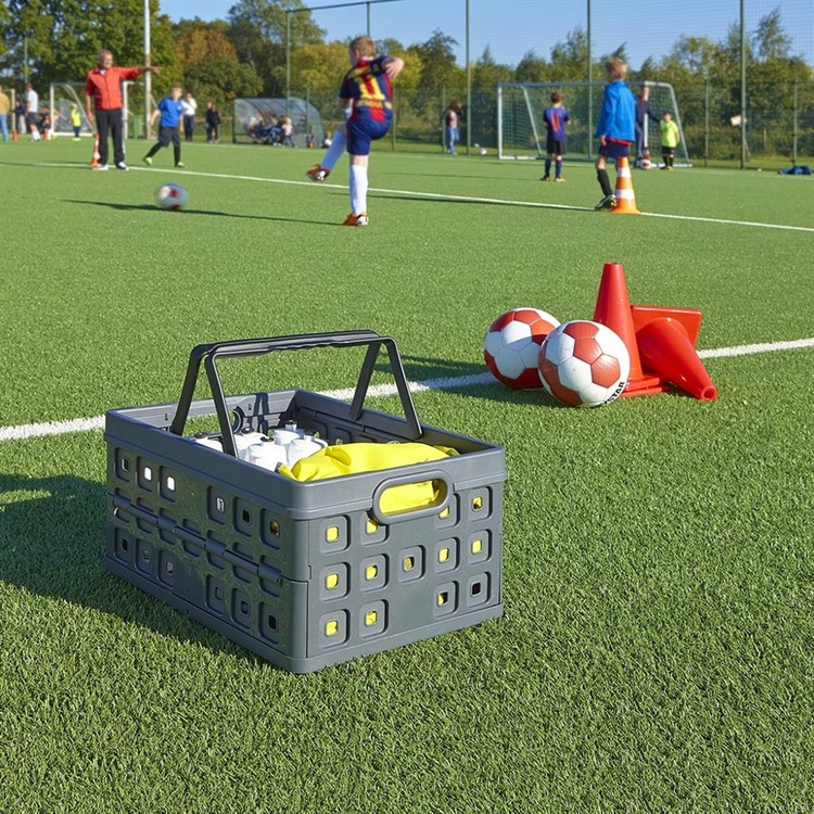 Basket, Foldable, With handle, 32 L, LARGE VOUWKRAT, 49 x 36 x H24,5 cm, Dark Grey in the group Storage / Storage room and garage at SmartaSaker.se (41497)