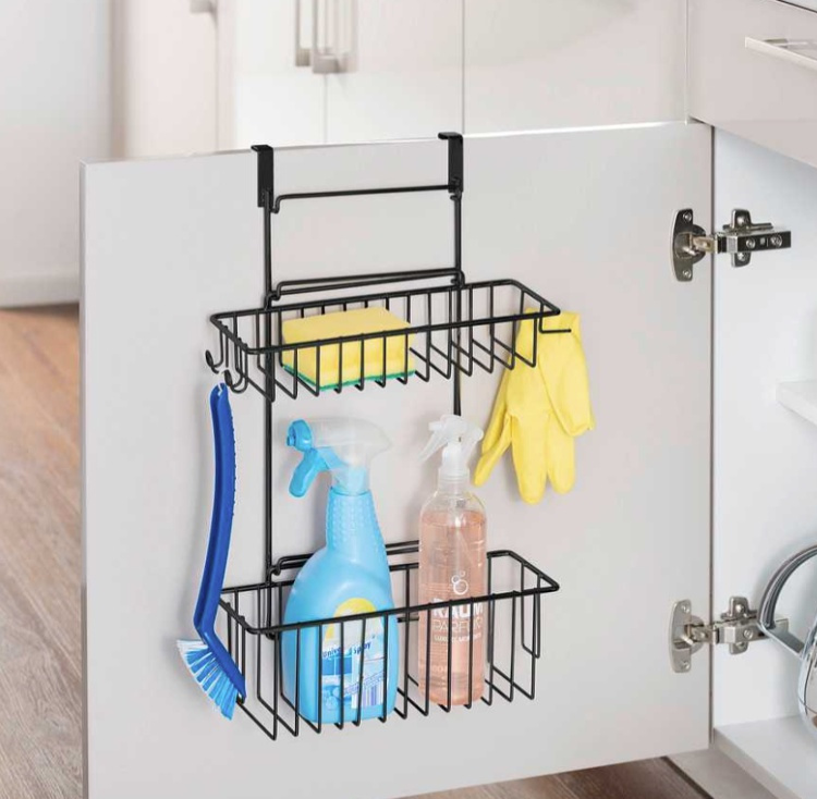 Baskets for cabinet door, CLIP-ON-BASKET, 24 x 15 x H 11,5 cm, Black in the group Storage / Kitchen storage / Kitchen cabinet organizers / Under sink storage at SmartaSaker.se (41502)