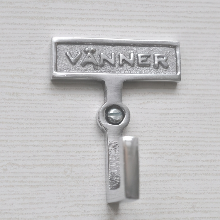 Hook with sign, VÄNNER, H 7 cmExmez, Aluminium in the group Storage / Bathroom storage at SmartaSaker.se (41522)