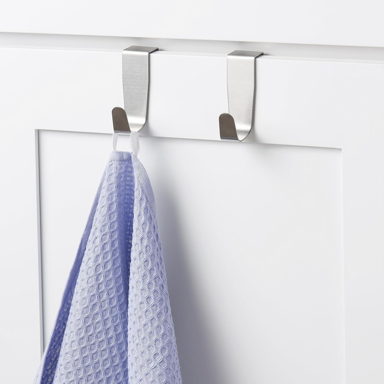 Hooks over cabinet door, Set of 2, Brushed stainless steel, SIMPLY SMART, Silver in the group Storage / Bedroom storage / Over door hooks at SmartaSaker.se (41548)