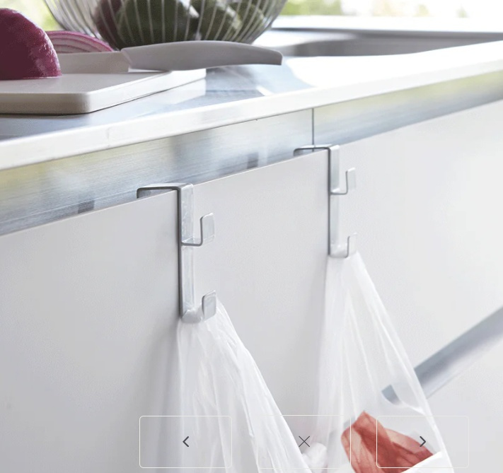 Hooks for cabinet /kitchen door, Set of 2, TOWER, Yamazaki, White in the group Storage / Bedroom storage / Over door hooks at SmartaSaker.se (41553)