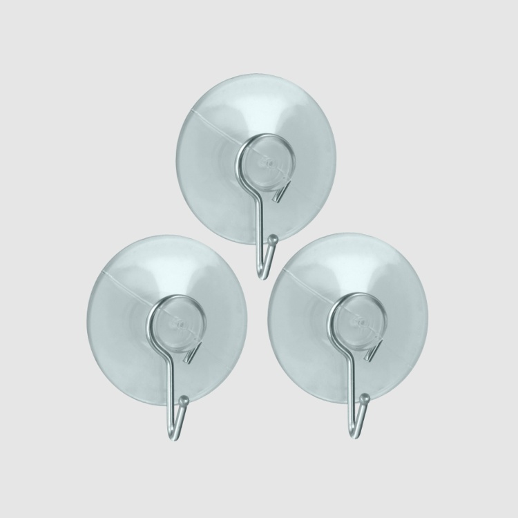 Hooks suction cup, Set of 3, VENTOUSE Ø 4 cm, Clear in the group Storage / Bathroom storage at SmartaSaker.se (41555)