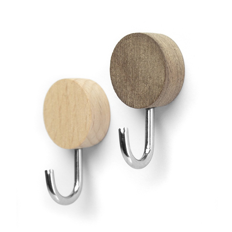 Hooks Magnetic, Set of 2, WOOD, Ø 2,5 cm x H 4,5 cm, Valnut / Nature in the group Storage / Magnets and adhesives / Magnetic Hooks at SmartaSaker.se (41560)