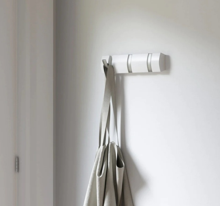 Hook Rack, UMBRA FLIP 3 HOOK, White / Nickel in the group Storage / Hallway storage / Hooks and hangers at SmartaSaker.se (41562)