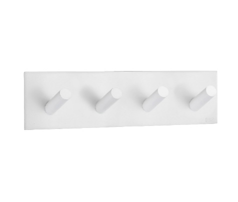 Four hook, Self-adhesive, BESLAGSBODEN, 18 x H 4,5 cm, White in the group Storage / Magnets and adhesives / Self-adhesive hooks at SmartaSaker.se (41576)