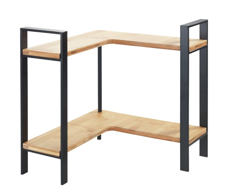 Shelf for spices, LOU CORNER SHELF, 30 x 30 x H 33 cm, Black and Bamboo in the group Storage / Kitchen storage at SmartaSaker.se (41598)
