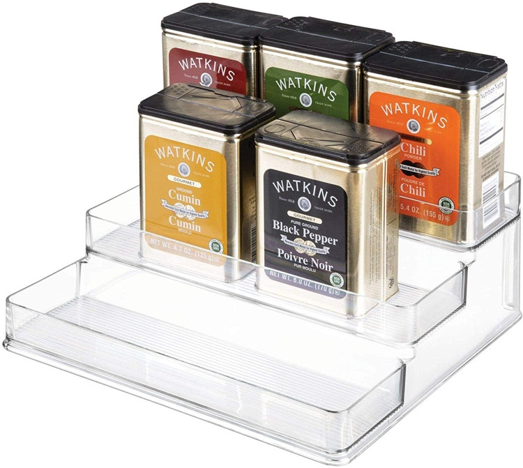 Spice Rack, 3-Tiered, COMPACT STADIUM, 26 x 23,5 x H 10 cm, Transparent in the group Storage / Kitchen storage / Kitchen cabinet organizers / Spice racks at SmartaSaker.se (41601)
