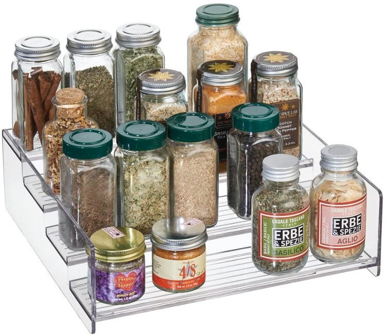 Spice Rack, 4-Tiered, STADIUM SHELF, 27,3 x 28 x H 9 cm, Clear in the group Storage / Kitchen storage / Kitchen cabinet organizers / Spice racks at SmartaSaker.se (41603)