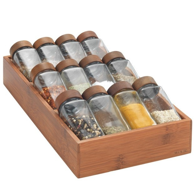 Drawer Insert, BAMBOO SPICE RACK, 20 x 38 x H 6 cm, Brown in the group Storage / Kitchen storage / Kitchen cabinet organizers / Spice racks at SmartaSaker.se (41607)