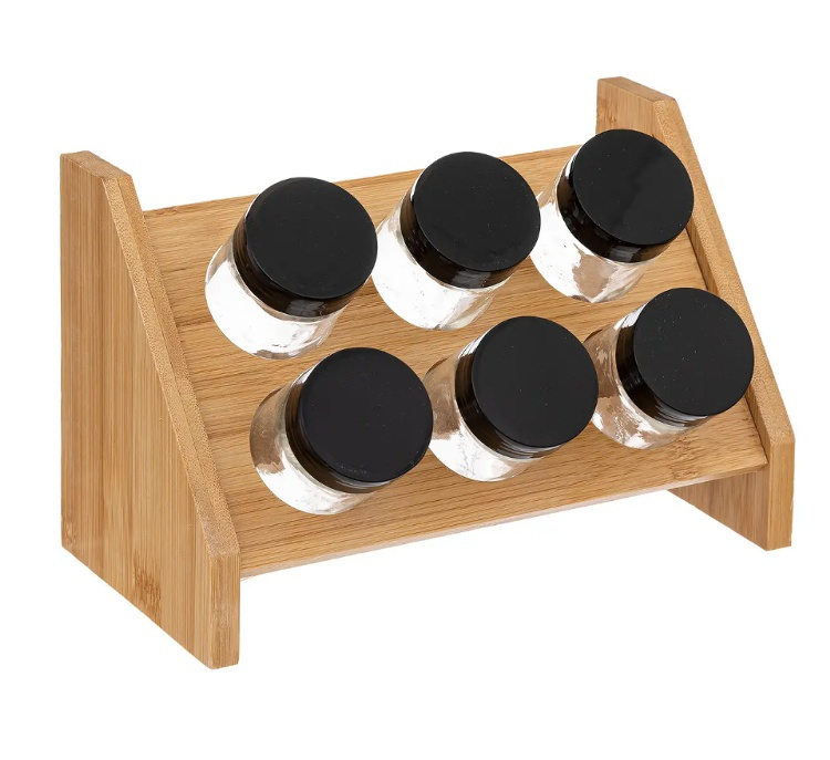 Spice rack with 6 Bottles, BAMBOO, Natural in the group Storage / Kitchen storage at SmartaSaker.se (41609)