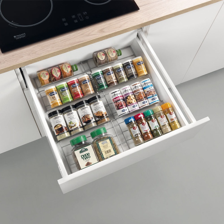 Drawer Insert, in metal, X-PAND, 26~51 x 47 x H 3 cm, Silver in the group Storage / Kitchen storage / Kitchen cabinet organizers / Spice racks at SmartaSaker.se (41612)