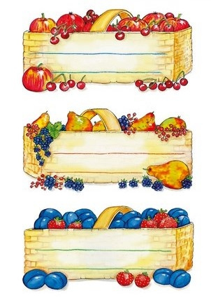Kitchen Labels, 12 psc, FRUIT BASKET, 76 x 35 mm in the group Storage / Magnets and adhesives / Signs and labels at SmartaSaker.se (41633)