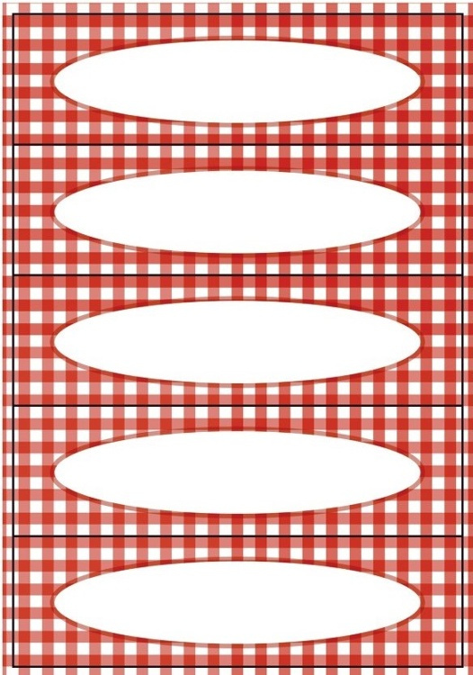 Kitchen Labels, 20 psc, GINGHAM RED, 76 x 23 cm, Red / White in the group Storage / Magnets and adhesives / Signs and labels at SmartaSaker.se (41635)