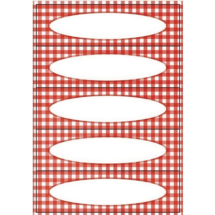 Kitchen Labels, 20 psc, GINGHAM RED, 76 x 23 cm, Red / White in the group Storage / Magnets and adhesives / Signs and labels at SmartaSaker.se (41635)
