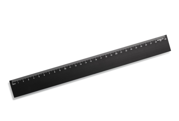 Ruler, Aluminium, 30 cm, DESKSTORE SIZE, Black in the group Storage / Office supplies at SmartaSaker.se (41643)