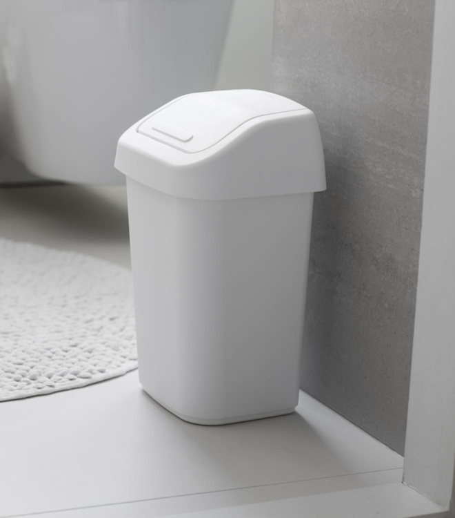 Trashcan with rocker lid, ORTHEX 10 L, Vit in the group Storage / Bathroom storage / Waste bins at SmartaSaker.se (41652)
