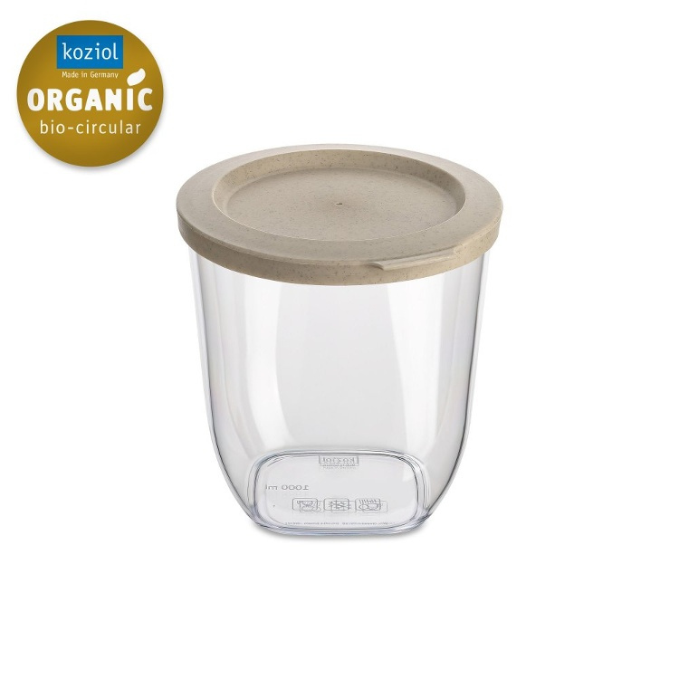 Transparent container, Airtight, 1 L, KOIZOL CONNECT ORGANIC DRY STORAGE SMALL, Clear / Beige in the group Storage / Kitchen storage / Storage bins and jars at SmartaSaker.se (41674)