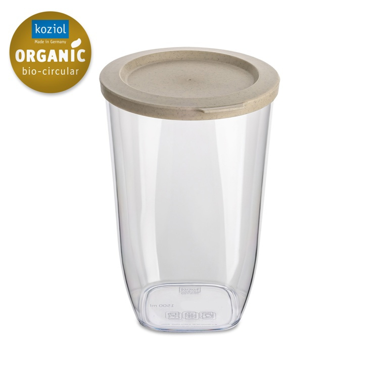 Transparent container, Airtight, 1,5 L, KOIZOL CONNECT ORGANIC DRY STORAGE MEDIUM, Clear / Beige in the group Storage / Kitchen storage / Storage bins and jars at SmartaSaker.se (41677)