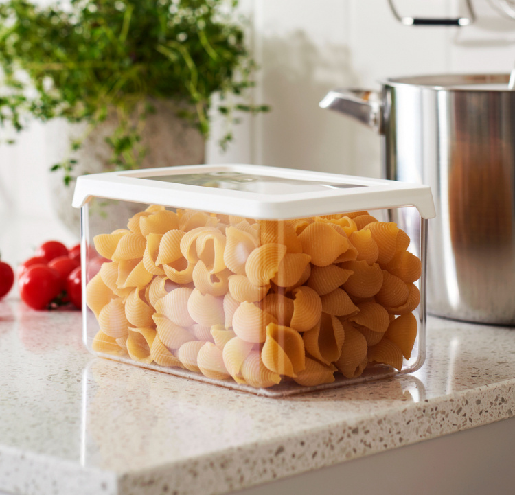 Transparent container, Deep, Airtight, 1,65 L, VISION 18 x 12,5 x H 10 cm, Clear / White in the group Storage / Kitchen storage / Storage bins and jars / SmartStore at SmartaSaker.se (41683)
