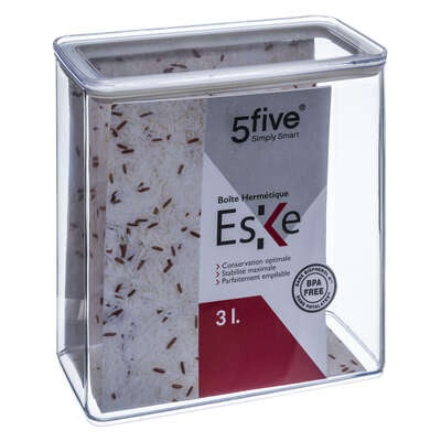 Airtight container, Rectangular, 3 L, ESKE LARGE, 20,4 x 10,4 x H 20,5 cm, Clear / White in the group Storage / Kitchen storage / Storage bins and jars / Eske at SmartaSaker.se (41698)