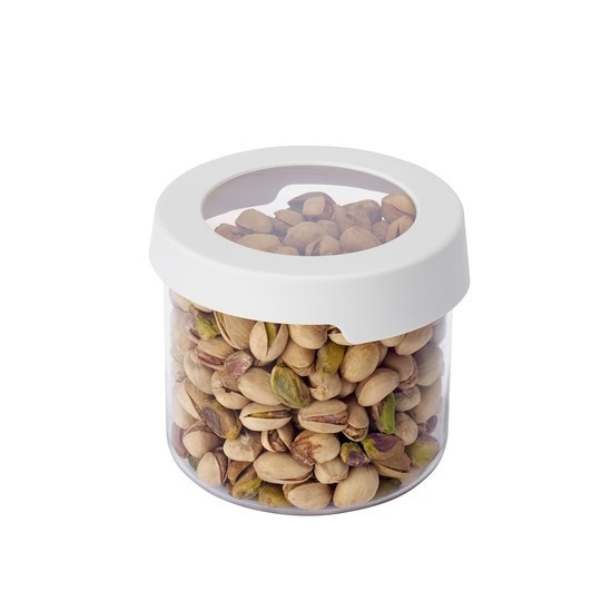 Transparent container, Airtight, Round, 0,75 L, VISION, Ø 11,5 x H 10 cm, Clear / White in the group Storage / Kitchen storage / Storage bins and jars / SmartStore at SmartaSaker.se (41701)