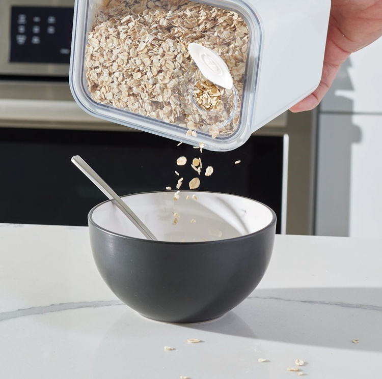 Airtight Container, iD POUR LID MEDIUM CANISTER, 12 x 16,5 x H 22,5 cm, White / Transparent in the group Storage / Kitchen storage / Storage bins and jars / iD Fresh at SmartaSaker.se (41706)
