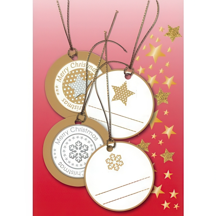 Luxury Gift Tags, Set of 4, 3D CHRISTMAS GIFT TAGS, Ø 5 cm in the group Storage / Magnets and adhesives / Signs and labels at SmartaSaker.se (41714)
