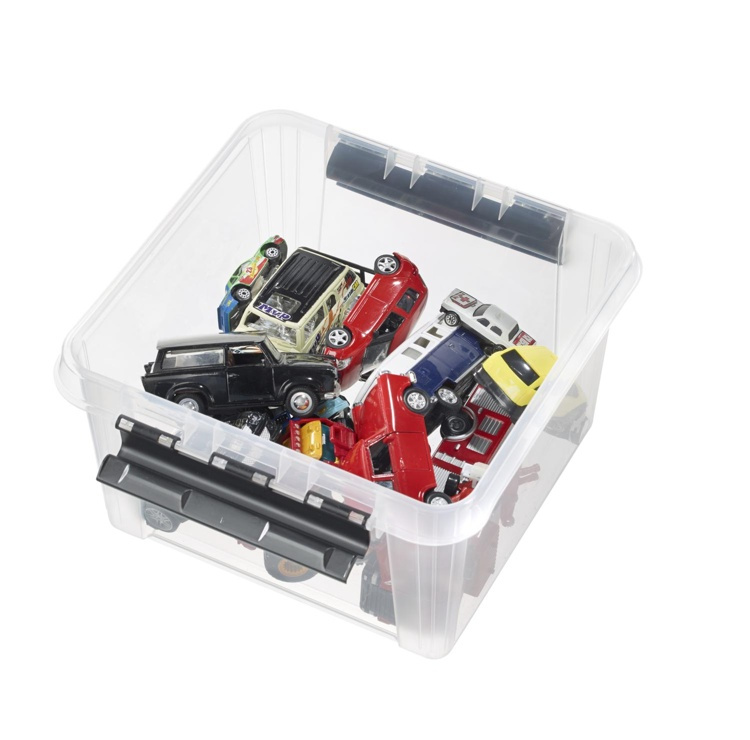 Box, SMARTSTORE 7L, CLASSIC, Square, 28 x 28 x H 17 cm, Clear / Black in the group Storage / Storage boxes / SmartStore storage boxes at SmartaSaker.se (41716)