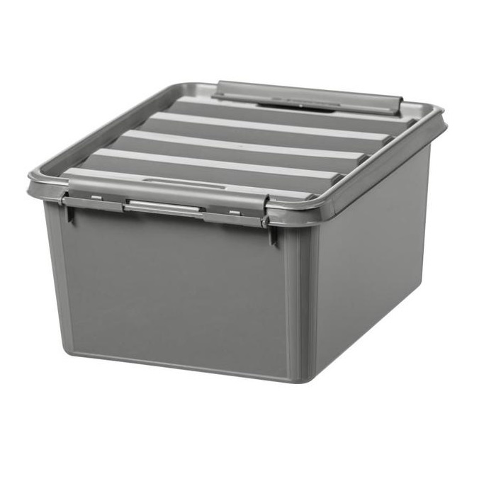 Storage Box, Recycled plastic, SMARTSTORE 14L RECYCLED, 40 x 30 x H18 cm, Grey in the group Storage / Storage boxes at SmartaSaker.se (41722)