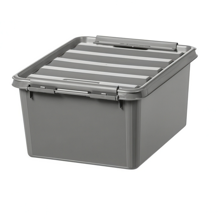 Storage Box, Recycled plastic, SMARTSTORE 14L RECYCLED, 40 x 30 x H18 cm, Grey in the group Storage / Storage boxes / SmartStore storage boxes at SmartaSaker.se (41722)