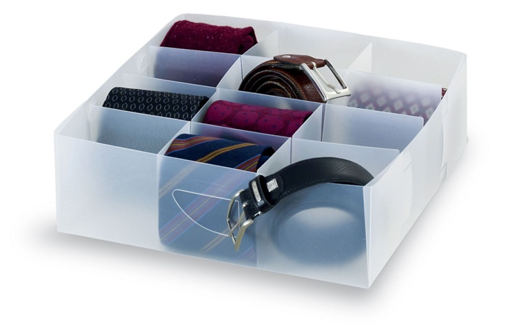 Drawer Organizer, 12 compartments, DIVISORI PER CASETTI, 30 x 30 x H8 cm, Transparent white in the group Storage / Wardrobe storage / Sorting boxes at SmartaSaker.se (41760)