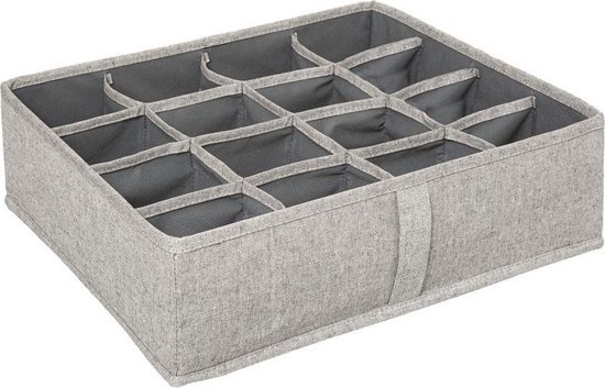Organizer, 16 compartments, ORGA DRAWER ORGANIZER, 35 x 31 x H 11 cm, Beige - Grey in the group Storage / Wardrobe storage / Sorting boxes at SmartaSaker.se (41762)