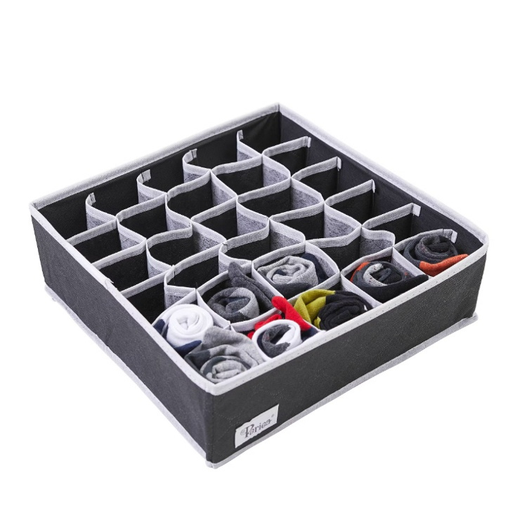 Drawer organiser, 30 compartments, FOSY, 32 x 32 x H 10 cm, Black in the group Storage / Wardrobe storage / Sorting boxes at SmartaSaker.se (41766)