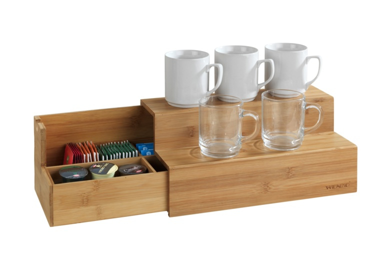 Staircase storage for tea bags, BAMBOO, 33 x 15 x H 17,5 cm, Brown in the group Storage / Kitchen storage / Storage bins and jars at SmartaSaker.se (41770)