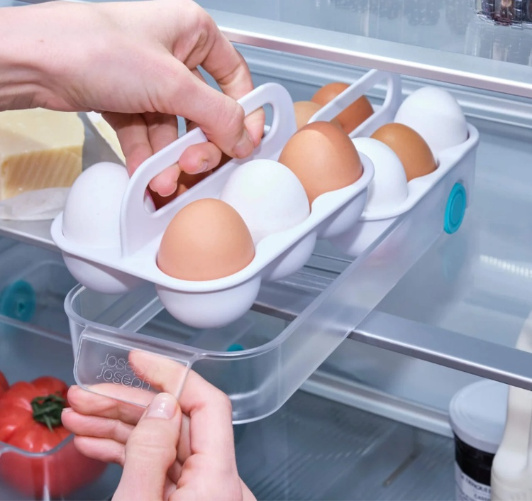 Storage box with wheels, JOSEPH JOSEPH EGG STORAGE CADDY, 11,9 x 32 x H 9 cm, White in the group Storage / Kitchen storage / Fridge storage at SmartaSaker.se (41771)