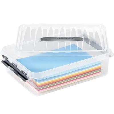 Box with handle, 10 L, Q-LINE BOX, 40 x 30 x H11 cm, Clear / Silver Grey in the group Storage / Storage boxes at SmartaSaker.se (41782)