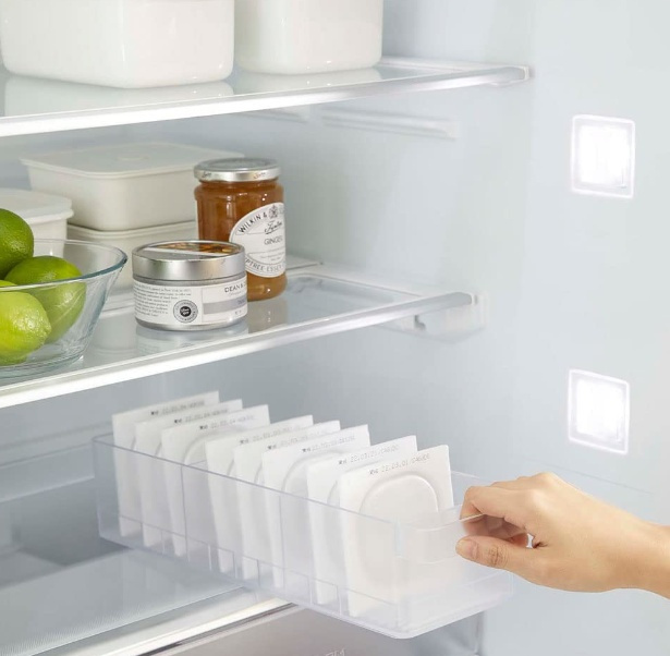 Storage box with dividers, Stackable, TOWER FRIDGE ORGANIZER , Yamazaki, Tranparent in the group Storage / Kitchen storage / Fridge storage at SmartaSaker.se (41787)