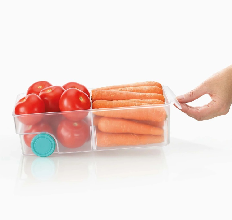Storage box with wheels, JOSEPH JOSEPH LARGE COMPACT STORAGE BIN, 17,4 x 30,8 x H 8,5 cm, Transparent in the group Storage / Kitchen storage / Fridge storage at SmartaSaker.se (41799)