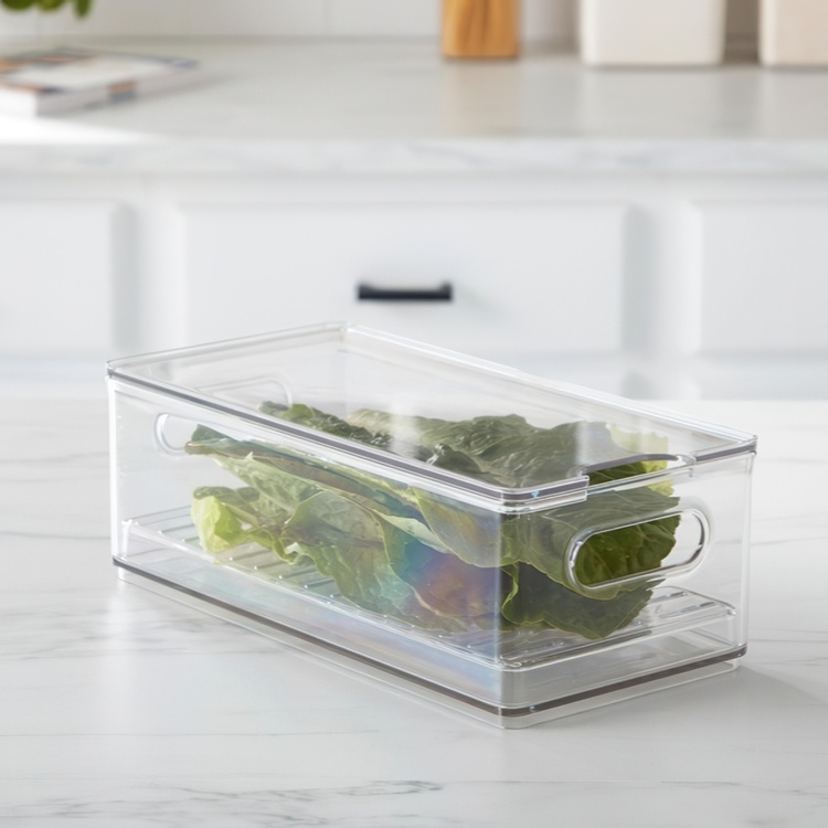 Storage Box , THE HOME EDIT PRODUCE BIN, 15,2 x 30,5 x H10,8 cm, Transparent in the group Storage / Kitchen storage / Fridge storage at SmartaSaker.se (41816)
