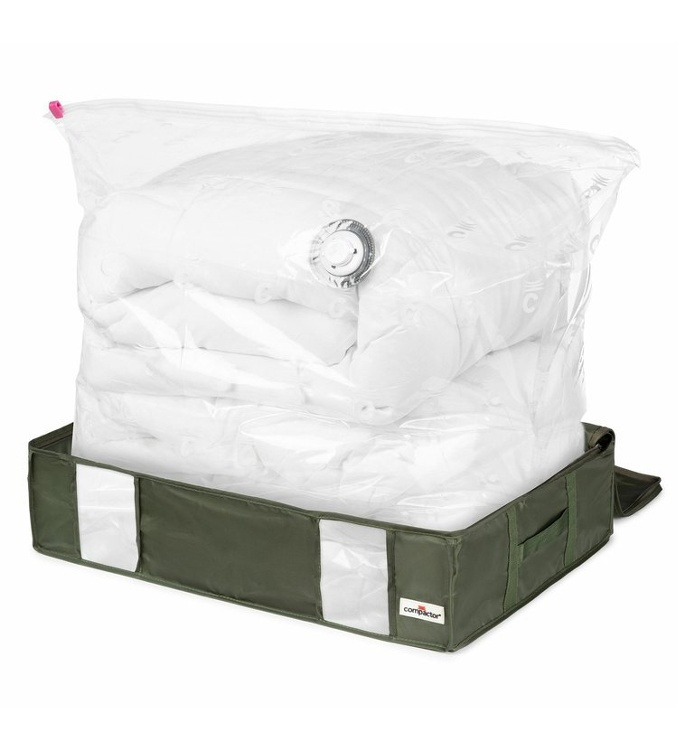 Box with vacuum bag, 145 L, ECOLOGICAL GREEN BOX, LARGE, 65 x 45 x H 15,5 cm, Green in the group Storage / Wardrobe storage / Vacuum storage / Vacuum bags with boxes at SmartaSaker.se (41818)