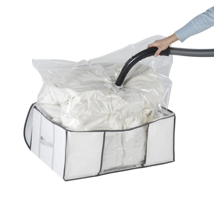 Box with vacuum bag, SOFT BOX, LARGE, 65 x 50 x H25 cm, White in the group Storage / Wardrobe storage / Vacuum storage / Vacuum bags with boxes at SmartaSaker.se (41823)