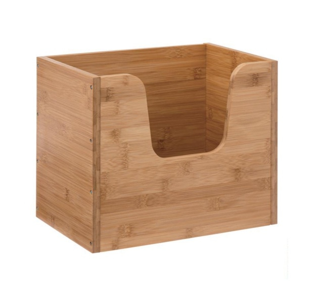 Storage bin open front, STACK LARGE BAMBOO BASKET, 31,5 x 21,5 x H 26,5 cm, Nature in the group Storage / Storage boxes at SmartaSaker.se (41830)