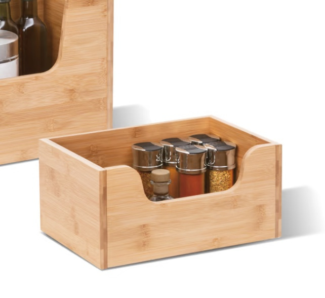 Storage bin open front, STACK SMALL BAMBOO BASKET, 31,5 x 21,5 x H 15 cm, Nature in the group Storage / Kitchen storage / Kitchen cabinet organizers at SmartaSaker.se (41831)