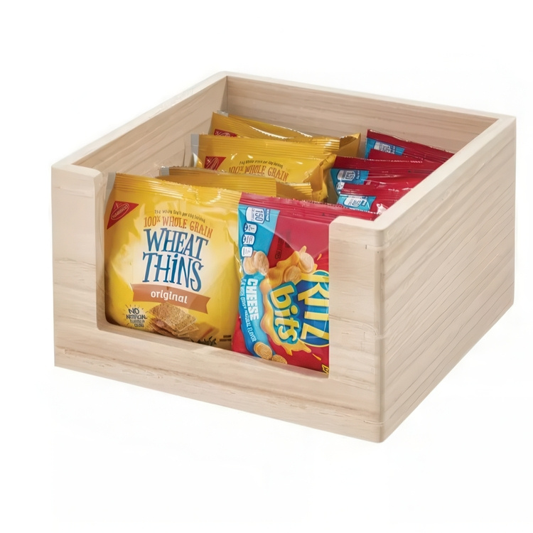 Storage bin, THE HOME EDIT OPEN FRONT SMALL ECO WOOD BIN, 25,4 x 25,4 x H15,2 cm in the group Storage / Storage boxes at SmartaSaker.se (41835)